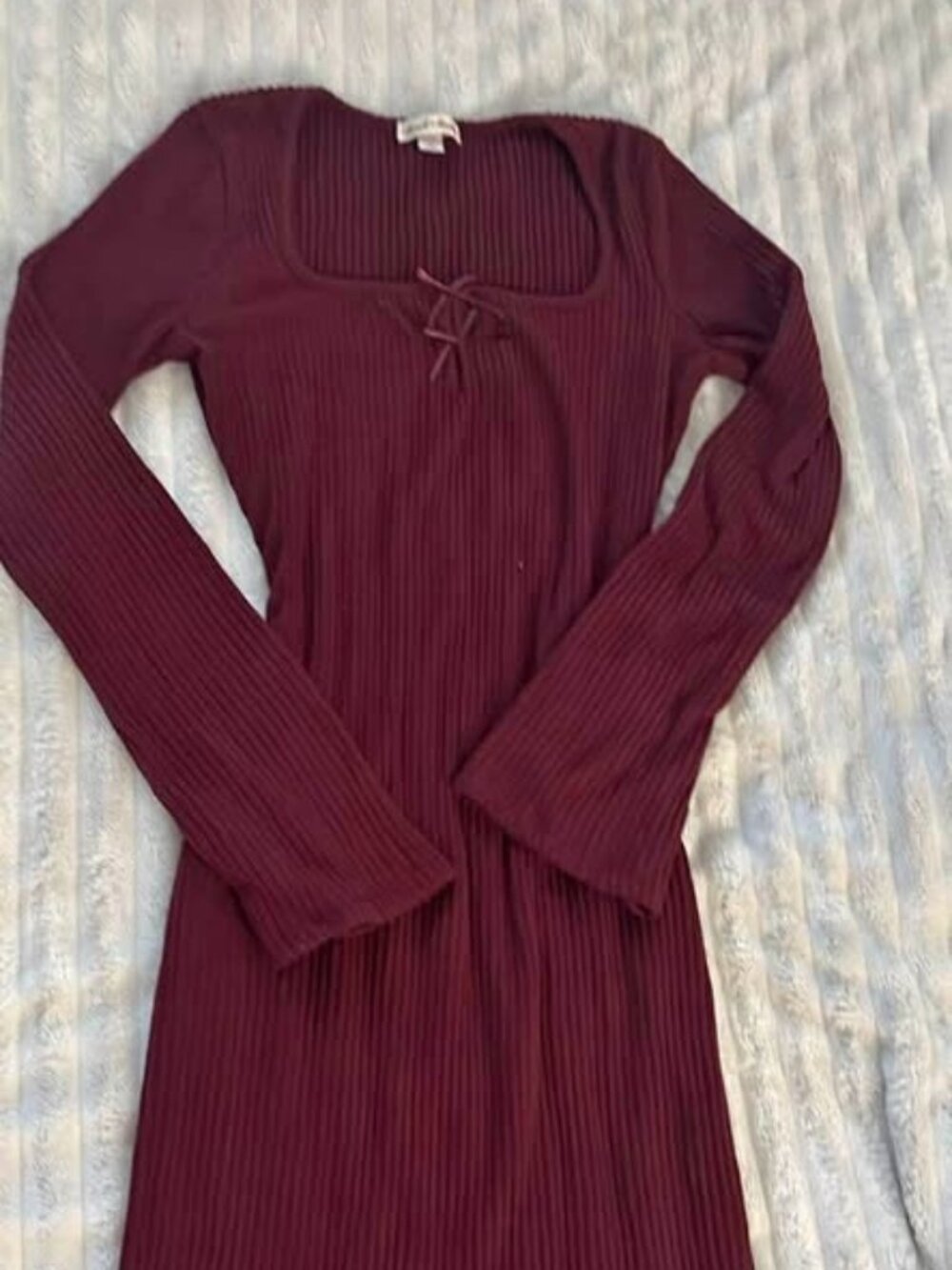 Derek Heart Burgundy Ribbed Knit Dress Size 5